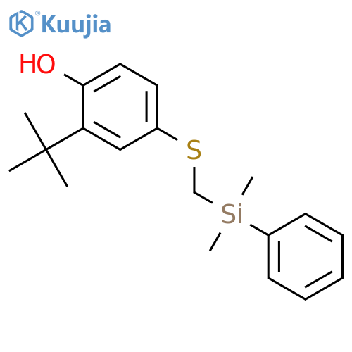 Phenol, 2-(1,1-dimethylethyl)-4-[[(dimethylphenylsilyl)methyl]thio]- structure