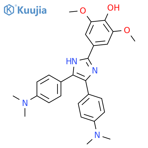 4,5-bis(4-dimethylaminophenyl)-2-(3,5-dimethoxy-4-hydroxyphenyl)imidazole (B-DDH-imidazole) structure