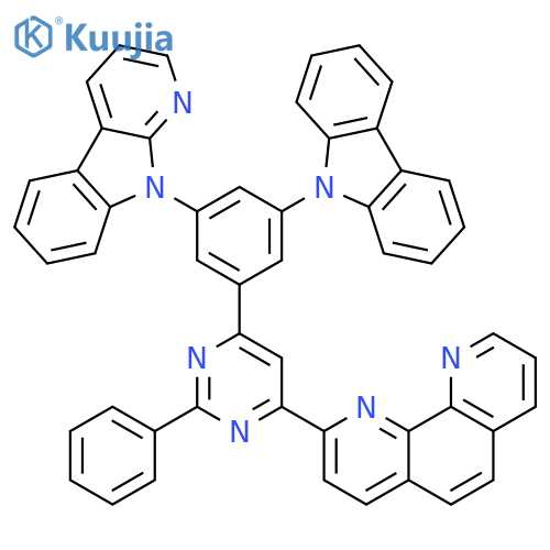 1,10-Phenanthroline, 2-[6-[3-(9H-carbazol-9-yl)-5-(9H-pyrido[2,3-b]indol-9-yl)phenyl]-2-phenyl-4-pyrimidinyl]- structure