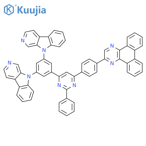Dibenzo[f,h]quinoxaline, 2-[4-[6-(3,5-di-9H-pyrido[3,4-b]indol-9-ylphenyl)-2-phenyl-4-pyrimidinyl]phenyl]- structure