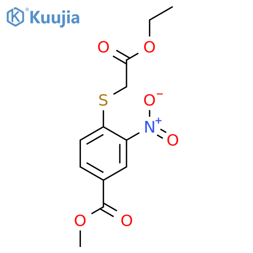 Methyl 4-(2-ethoxy-2-oxoethyl)thio-3-nitrobenzoate structure
