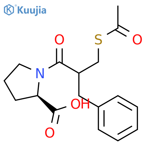 D-Proline, 1-[2-[(acetylthio)methyl]-1-oxo-3-phenylpropyl]- structure