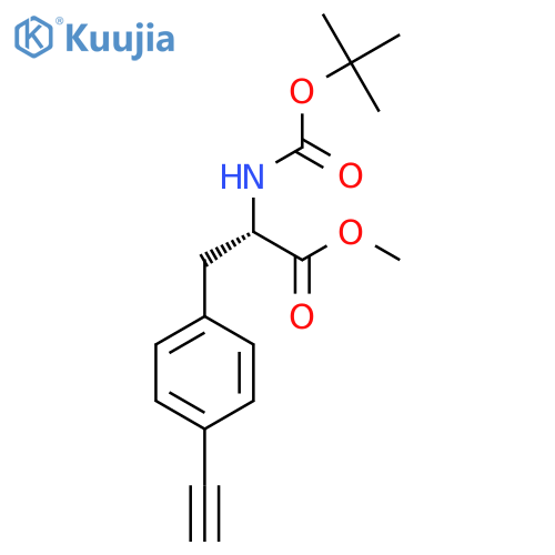 methyl (2S)-2-{(tert-butoxy)carbonylamino}-3-(4-ethynylphenyl)propanoate structure