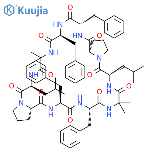 Cyclo(2-methylalanyl-L-leucyl-L-prolyl-L-phenylalanyl-L-phenylalanyl-2-methylalanyl-L-leucyl-L-prolyl-L-phenylalanyl-L-phenylalanyl) structure