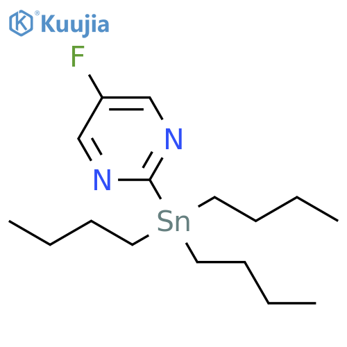 Pyrimidine, 5-fluoro-2-(tributylstannyl)- structure