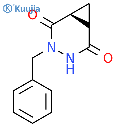 3,4-Diazabicyclo[4.1.0]heptane-2,5-dione, 3-(phenylmethyl)-, (1S)- structure