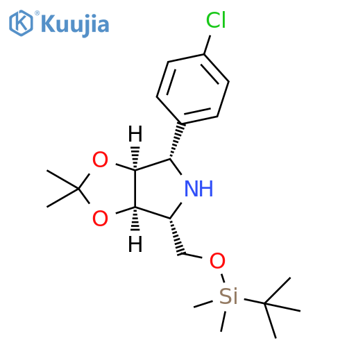4H-1,3-Dioxolo[4,5-c]pyrrole,4-(4-chlorophenyl)-6-[[[(1,1-dimethylethyl)dimethylsilyl]oxy]methyl]tetrahydro-2,2-dimethyl-,(3aS,4S,6R,6aR)- structure