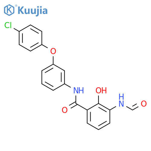 Benzamide, N-[3-(4-chlorophenoxy)phenyl]-3-(formylamino)-2-hydroxy- structure