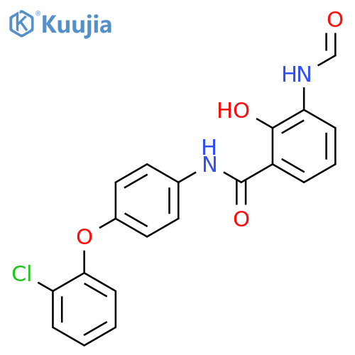 Benzamide, N-[4-(2-chlorophenoxy)phenyl]-3-(formylamino)-2-hydroxy- structure