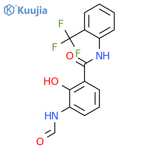 Benzamide, 3-(formylamino)-2-hydroxy-N-[2-(trifluoromethyl)phenyl]- structure