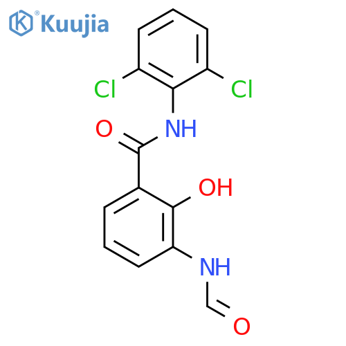 Benzamide, N-(2,6-dichlorophenyl)-3-(formylamino)-2-hydroxy- structure