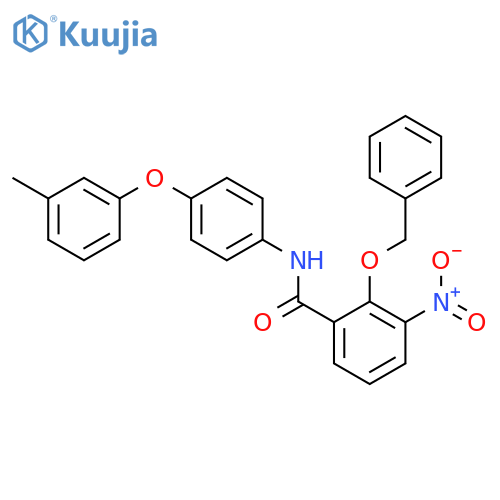 Benzamide, N-[4-(3-methylphenoxy)phenyl]-3-nitro-2-(phenylmethoxy)- structure