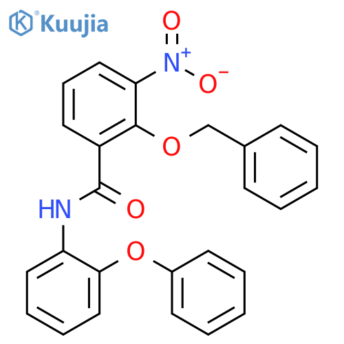 Benzamide, 3-nitro-N-(2-phenoxyphenyl)-2-(phenylmethoxy)- structure
