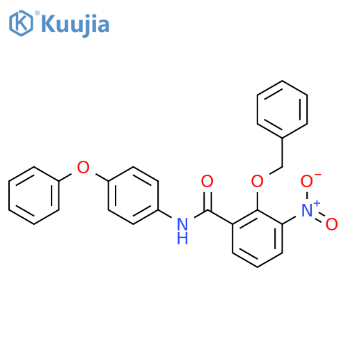 Benzamide, 3-nitro-N-(4-phenoxyphenyl)-2-(phenylmethoxy)- structure