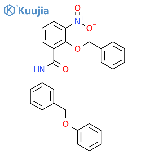 Benzamide, 3-nitro-N-[3-(phenoxymethyl)phenyl]-2-(phenylmethoxy)- structure