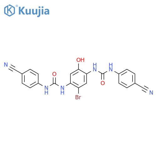 1-[2-bromo-4-[(4-cyanophenyl)carbamoylamino]-5-hydroxyphenyl]-3-(4-cyanophenyl)urea structure