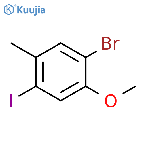 Benzene, 1-bromo-4-iodo-2-methoxy-5-methyl- structure