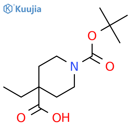 1-[(tert-butoxy)carbonyl]-4-ethylpiperidine-4-carboxylic acid structure