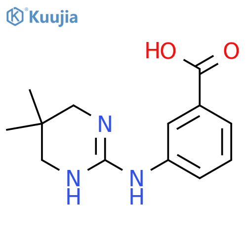 Benzoic acid, 3-[(1,4,5,6-tetrahydro-5,5-dimethyl-2-pyrimidinyl)amino]- structure