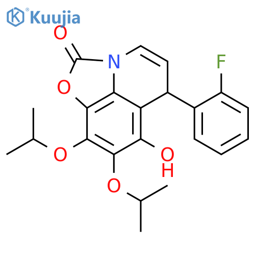 2H,6H-Oxazolo[5,4,3-ij]quinolin-2-one,6-(2-fluorophenyl)-7-hydroxy-8,9-bis(1-methylethoxy)- structure