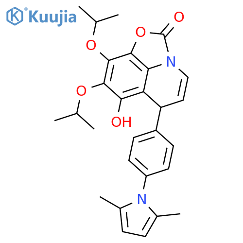 2H,6H-Oxazolo[5,4,3-ij]quinolin-2-one,6-[2-(2,5-dimethyl-1H-pyrrol-1-yl)phenyl]-7-hydroxy-8,9-bis(1-methylethoxy)- structure
