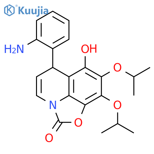 2H,6H-Oxazolo[5,4,3-ij]quinolin-2-one,6-(2-aminophenyl)-7-hydroxy-8,9-bis(1-methylethoxy)- structure