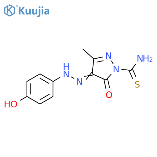 1H-Pyrazole-1-carbothioamide,4,5-dihydro-4-[(4-hydroxyphenyl)hydrazono]-3-methyl-5-oxo- structure