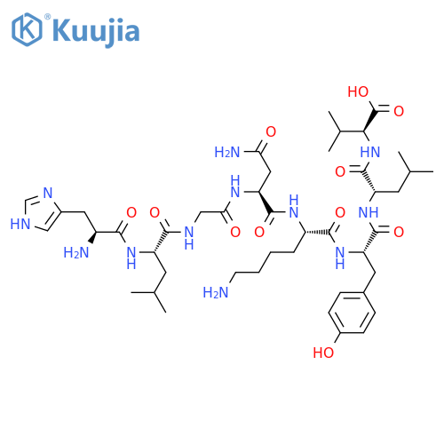 L-Valine, L-histidyl-L-leucylglycyl-L-asparaginyl-L-lysyl-L-tyrosyl-L-leucyl- structure