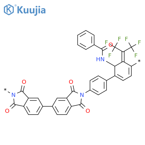 Poly[(1,3-dihydro-1,3-dioxo-2H-isoindole-2,5-diyl)[2,2,2-trifluoro-1-(trifluoromethyl)ethylidene](1,3-dihydro-1,3-dioxo-2H-isoindole-5,2-diyl)[(benzoylamino)[1,1'-biphenyl]-4,4'-diyl]] structure