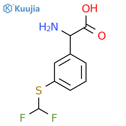 2-Amino-2-{3-[(difluoromethyl)sulfanyl]phenyl}acetic acid structure