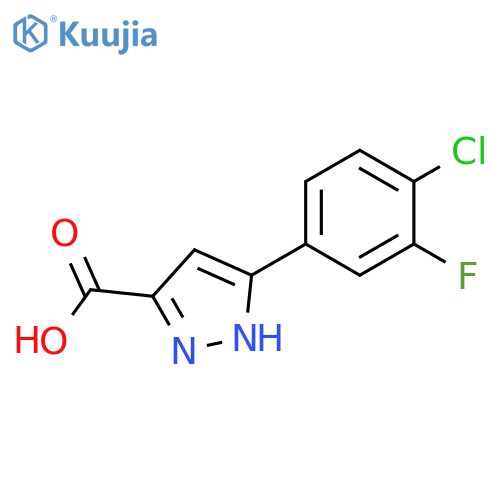 5-(4-Chloro-3-fluorophenyl)-1H-pyrazole-3-carboxylic acid structure