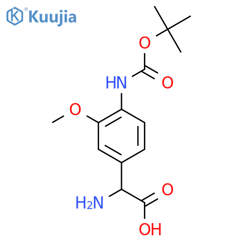2-Amino-2-(4-{[(tert-butoxy)carbonyl]amino}-3-methoxyphenyl)acetic acid structure