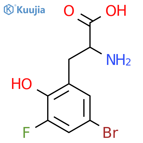 2-amino-3-(5-bromo-3-fluoro-2-hydroxyphenyl)propanoic acid structure