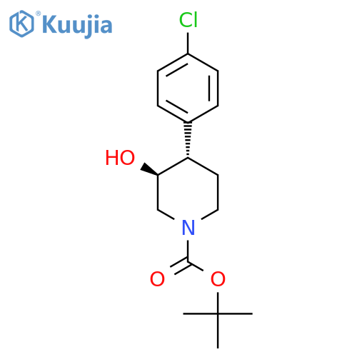 trans (+/-) tert-Butyl 4-(4-chlorophenyl)-3-hydroxypiperidine-1-carboxylate structure