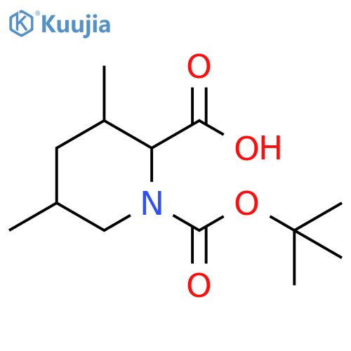 1-(tert-butoxy)carbonyl-3,5-dimethylpiperidine-2-carboxylic acid, Mixture of diastereomers structure