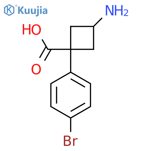 3-Amino-1-(4-bromophenyl)cyclobutane-1-carboxylic acid structure