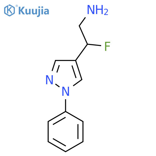 2-fluoro-2-(1-phenyl-1H-pyrazol-4-yl)ethan-1-amine structure