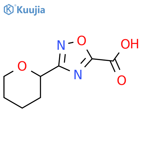 1,2,4-Oxadiazole-5-carboxylic acid, 3-(tetrahydro-2H-pyran-2-yl)- structure