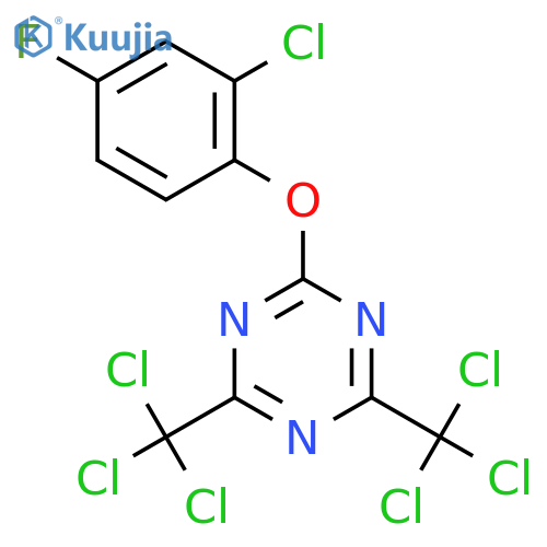 1,3,5-TRIAZINE, 2-(2-CHLORO-4-FLUOROPHENOXY)-4,6-BIS(TRICHLOROMETHYL)- structure