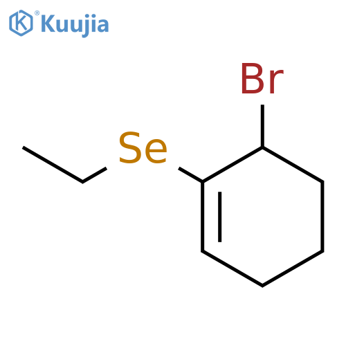 Cyclohexene, 6-bromo-1-(ethylseleno)- structure