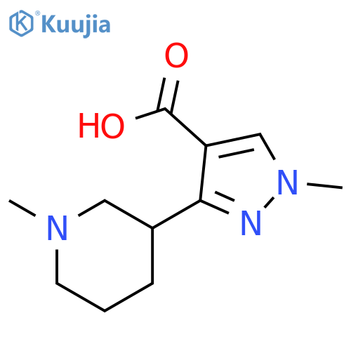 1-methyl-3-(1-methylpiperidin-3-yl)-1H-pyrazole-4-carboxylic acid structure