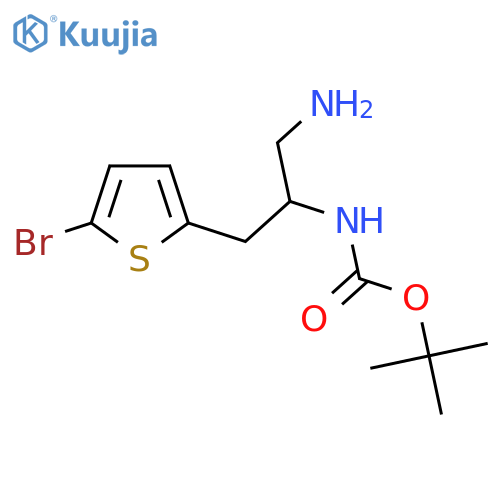 tert-butyl N-1-amino-3-(5-bromothiophen-2-yl)propan-2-ylcarbamate structure