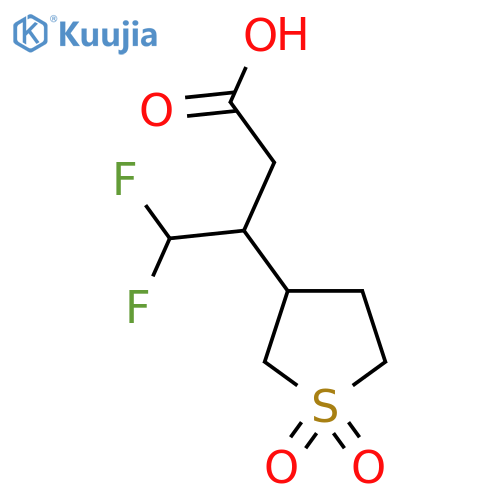 3-(1,1-dioxo-1lambda6-thiolan-3-yl)-4,4-difluorobutanoic acid structure