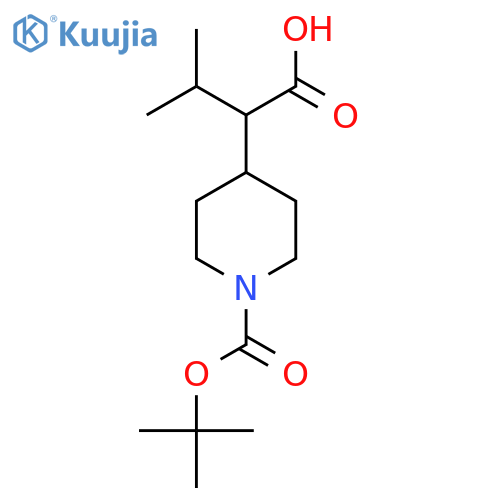 2-{1-(tert-butoxy)carbonylpiperidin-4-yl}-3-methylbutanoic acid structure