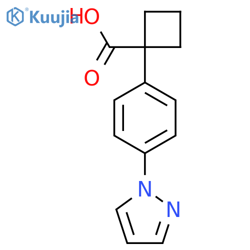 1-4-(1H-pyrazol-1-yl)phenylcyclobutane-1-carboxylic acid structure