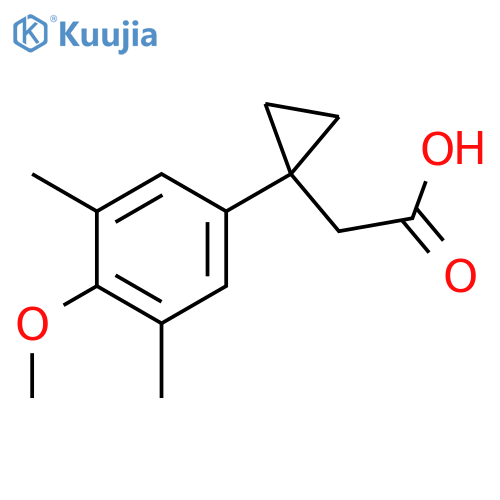 2-1-(4-methoxy-3,5-dimethylphenyl)cyclopropylacetic acid structure