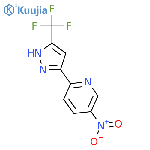 PYRIDINE, 5-NITRO-2-[5-(TRIFLUOROMETHYL)-1H-PYRAZOL-3-YL]- structure