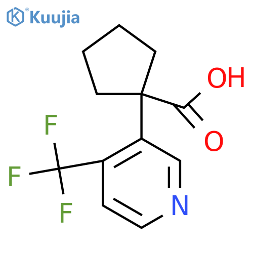 1-4-(trifluoromethyl)pyridin-3-ylcyclopentane-1-carboxylic acid structure