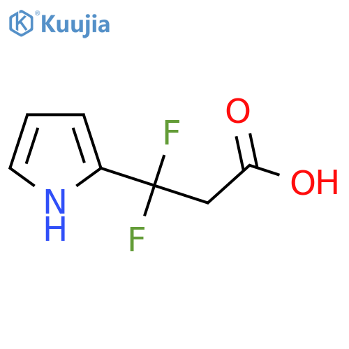3,3-difluoro-3-(1H-pyrrol-2-yl)propanoic acid structure