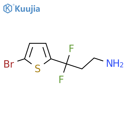 3-(5-bromothiophen-2-yl)-3,3-difluoropropan-1-amine structure